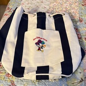 Disney Black and White Striped Travel Bag